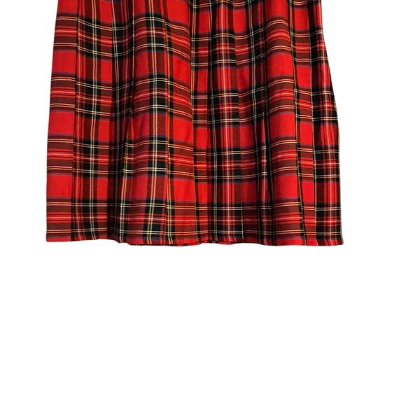 Pierre Cardin Red Tartan Plaid Skirt Collegiate Academia Vintage Preppy Retro - Picture 3 of 8